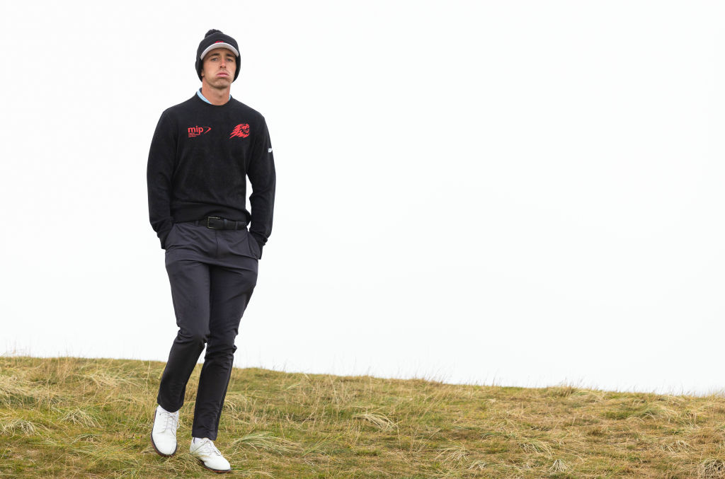 David Puig (22) on the 14th hole at St. Andrews