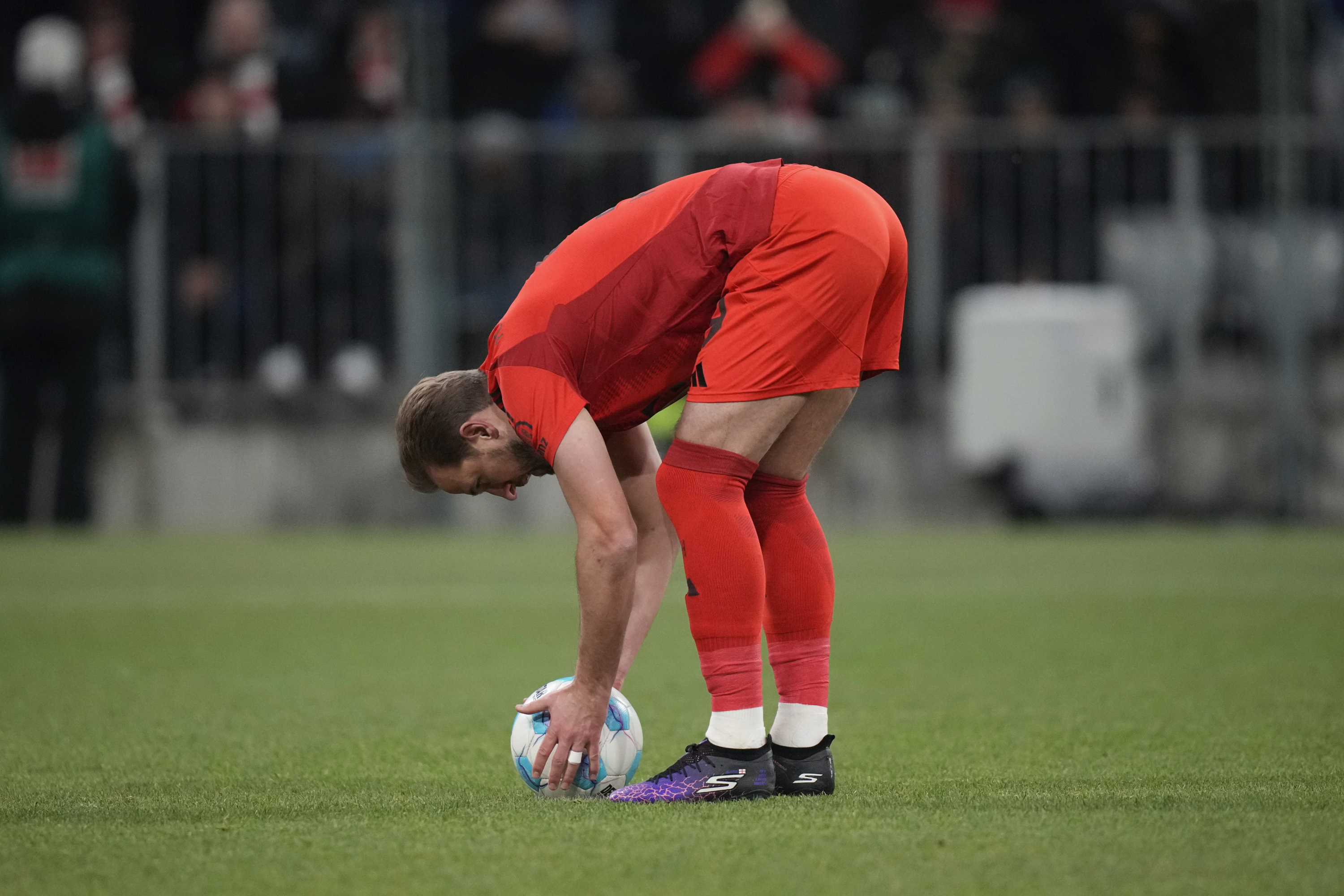 Harry Kane scored three goals for Bayern Munich against Augsburg in the Bundesliga.