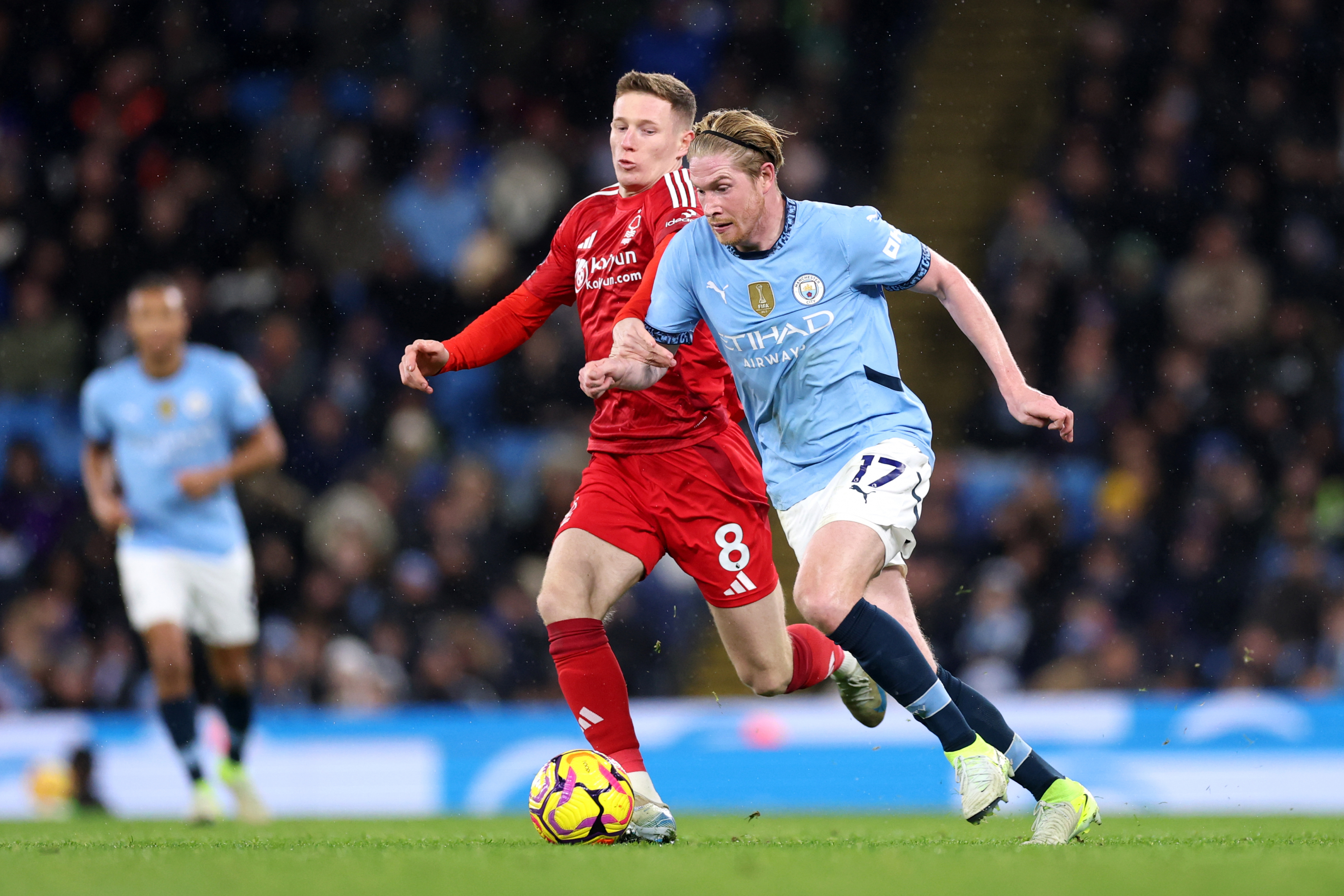 De Bruyne during a match with Manchester City.