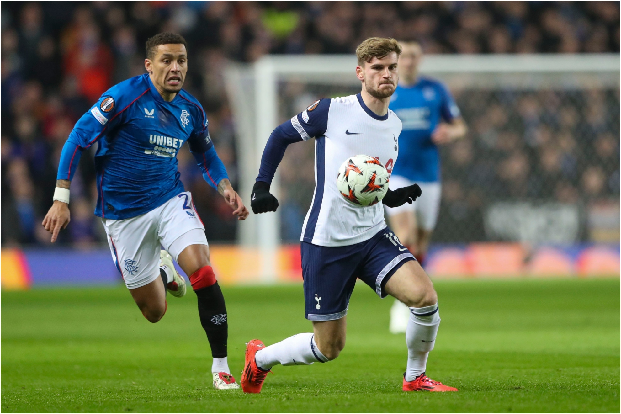 Timo Werner, during the game against Rangers.