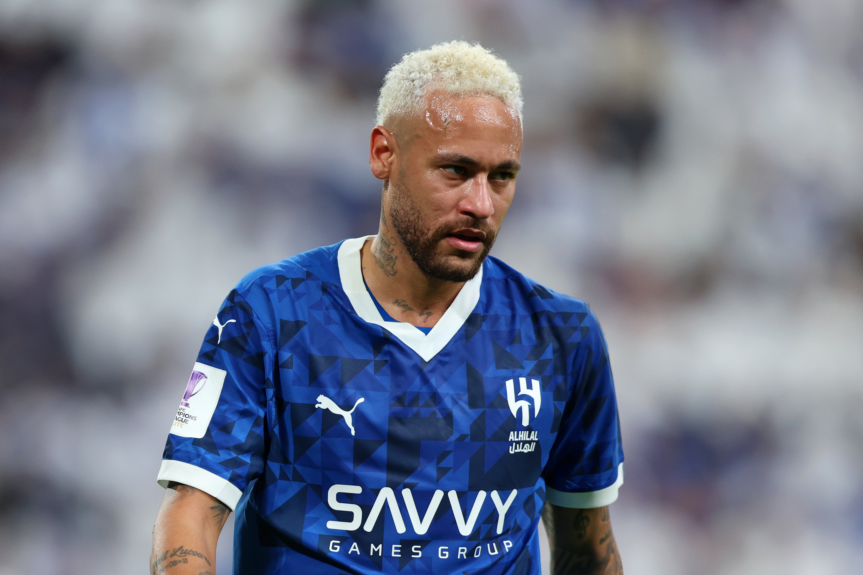 Neymar during a match with Al-Hilal.