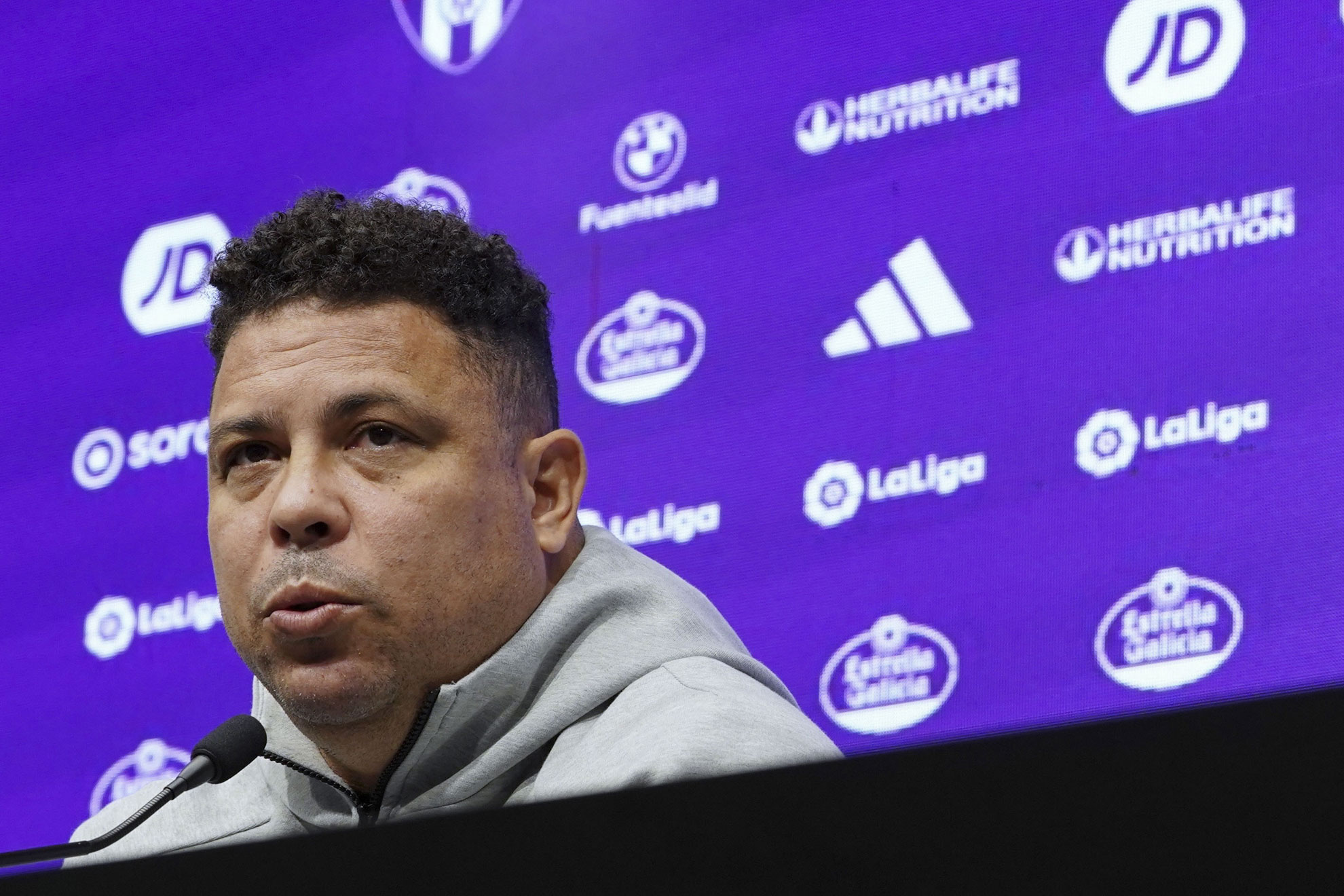 Ronaldo Nazario, at a press conference.