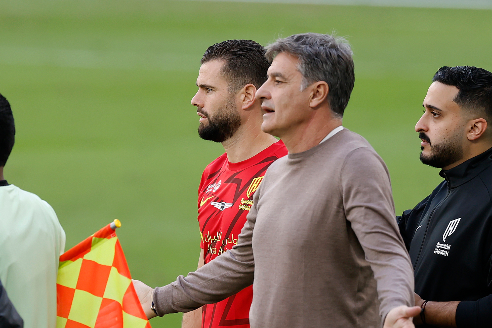 Nacho and Míchel, in an Al Qadsiah match.