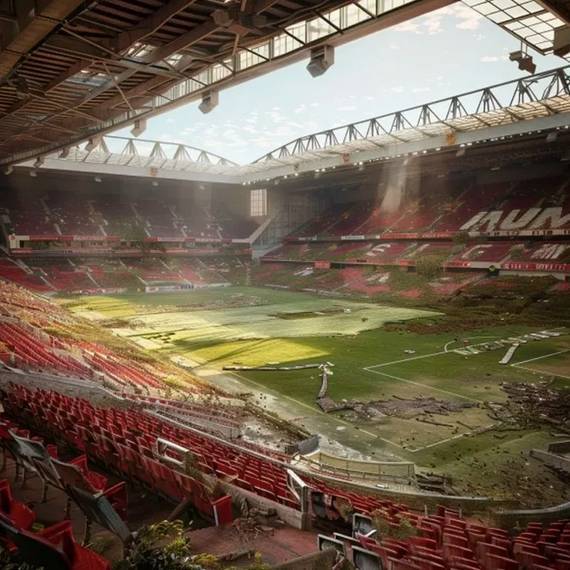 The decay of the Old Trafford stadium: they recreate their apocalyptic future